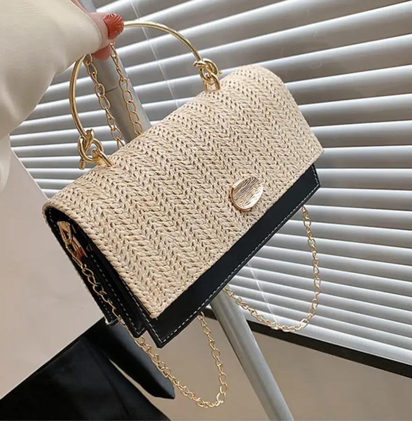 Straw plaited crossbody bag
