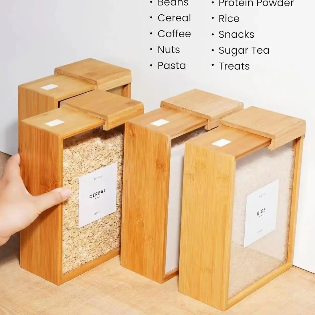 3Ltrs Bamboo Dry Food/Cereals Storage Container