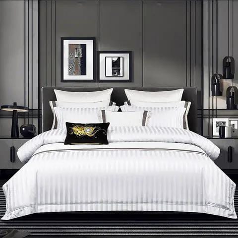 Luxury Cotton Satin Stripped Duvet Cover Sets