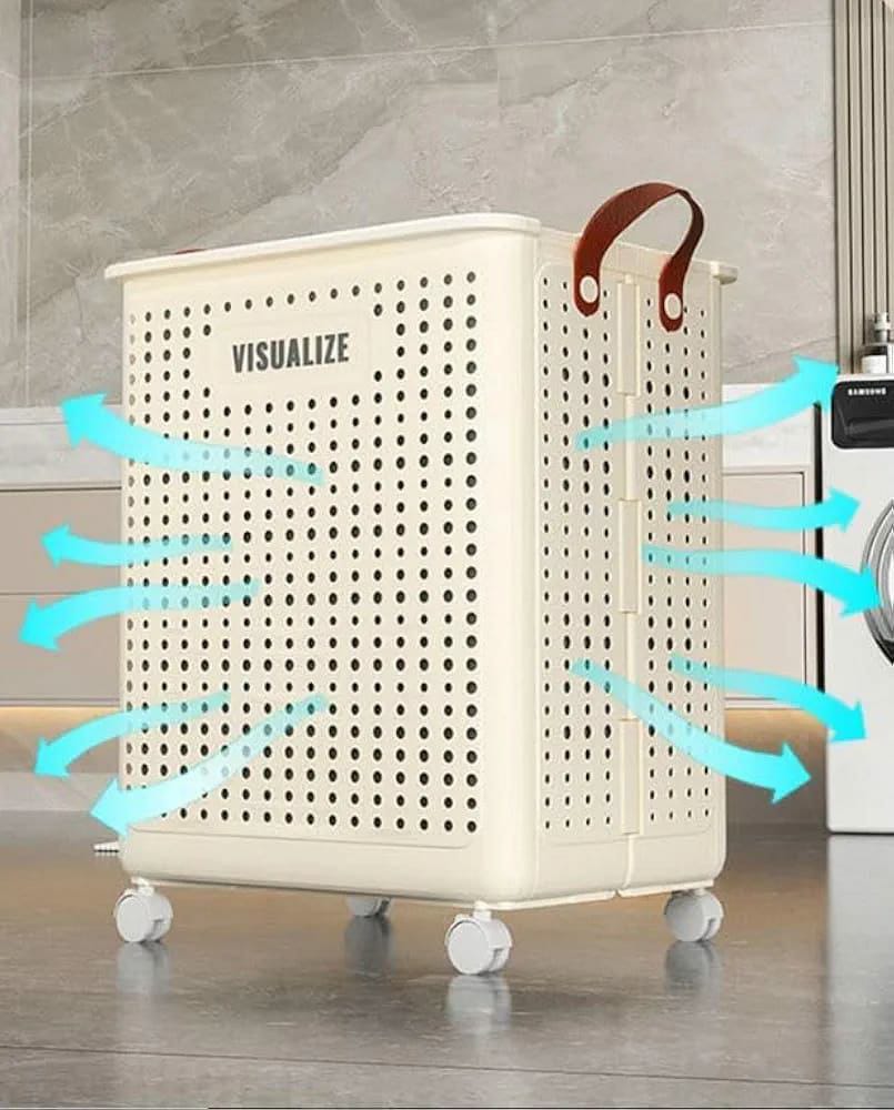 Foldable Multipurpose Hamper Basket With Wheels