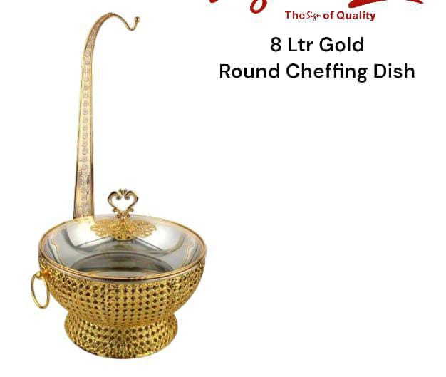 Luxurious gold round chaffing dish