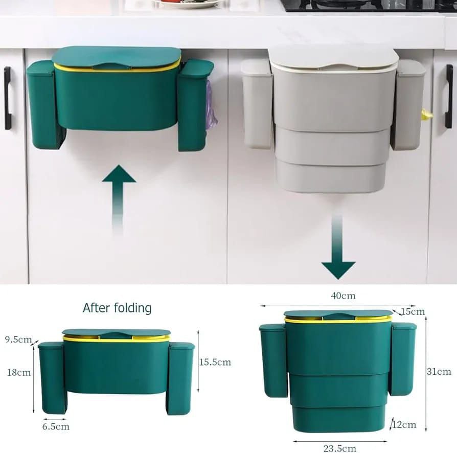 Foldable Kitchen Hanging Dustbin with 2 Trash Bags