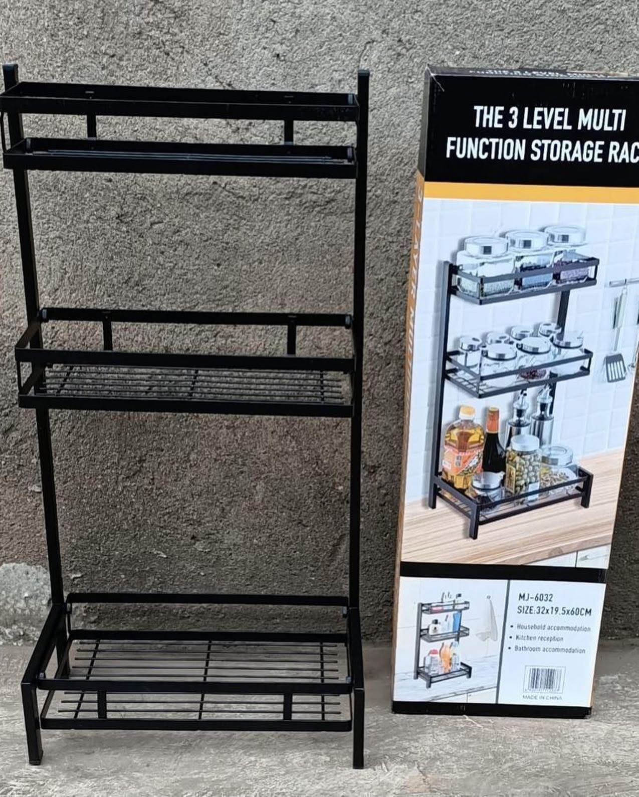 3-tier multifunctional spices storage rack