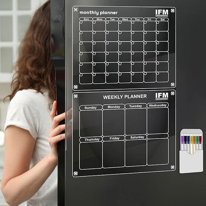 2pcs set magnetic montly/weekly fridge planner