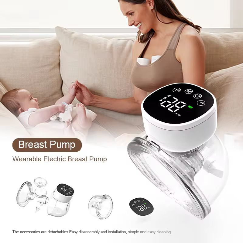 Wearable rechargeable electric breast pump