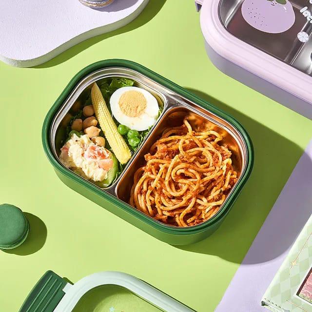Bento lunch box with 2 compartment