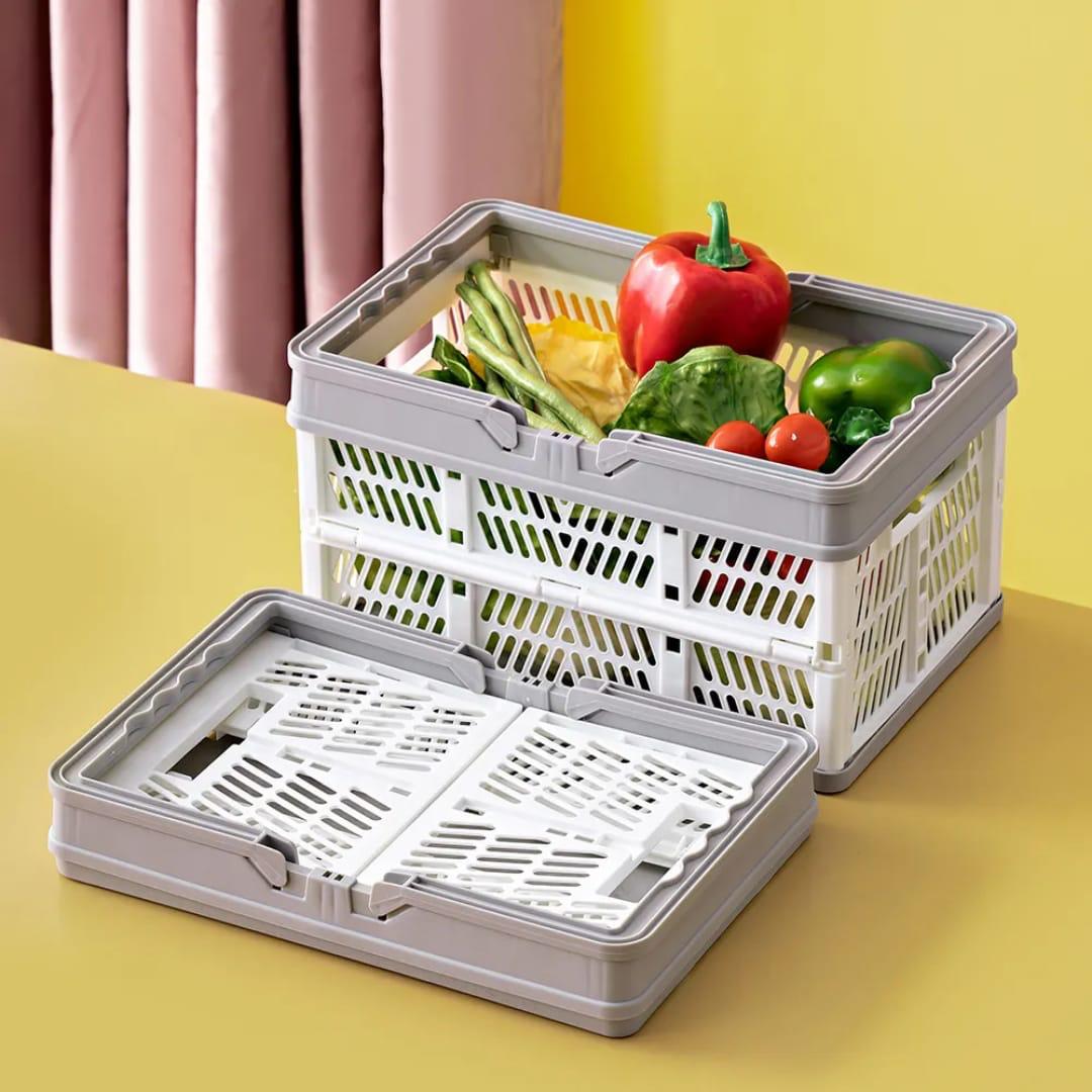 Large foldable/Collapsible multifunctional stackable basket with handles