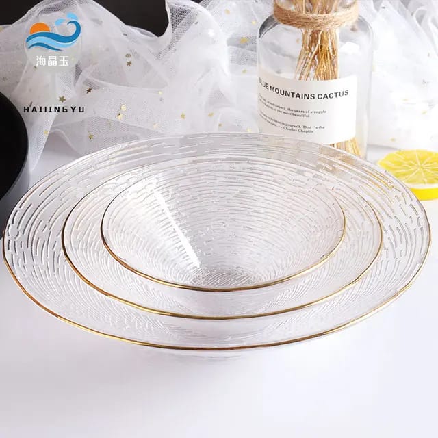 3pcs Set Transparent Glass Plates