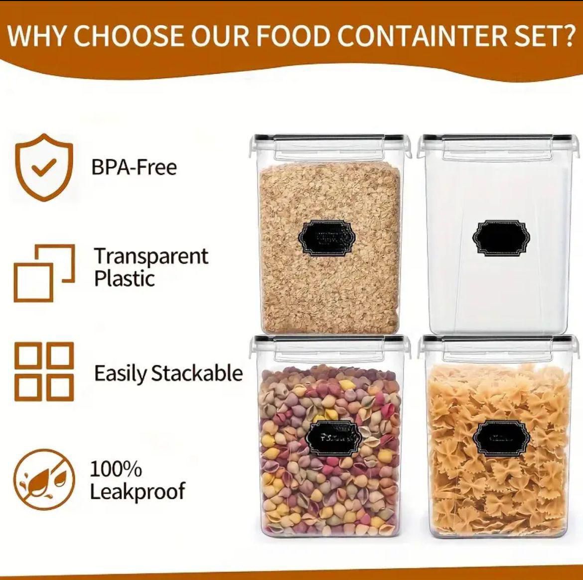 4pcs Set BPA-Free Airtight Food Storage Containers