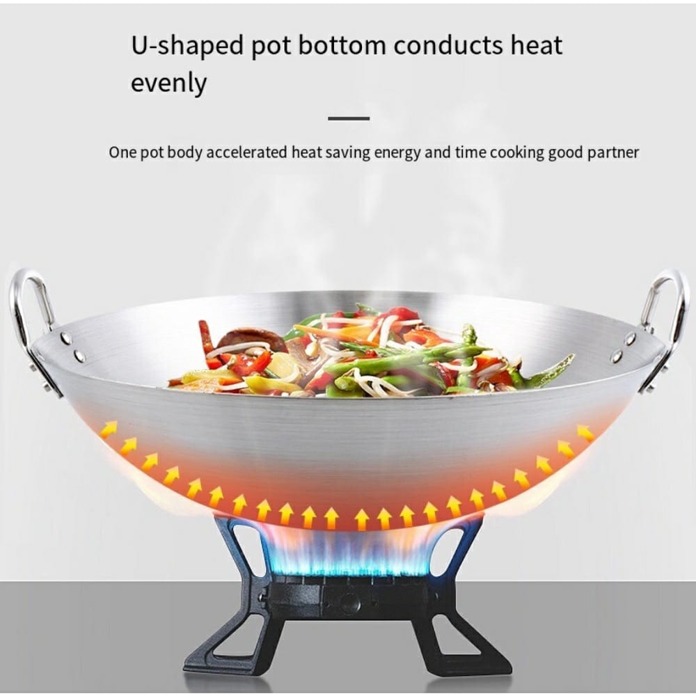 Aluminum wok frying pan