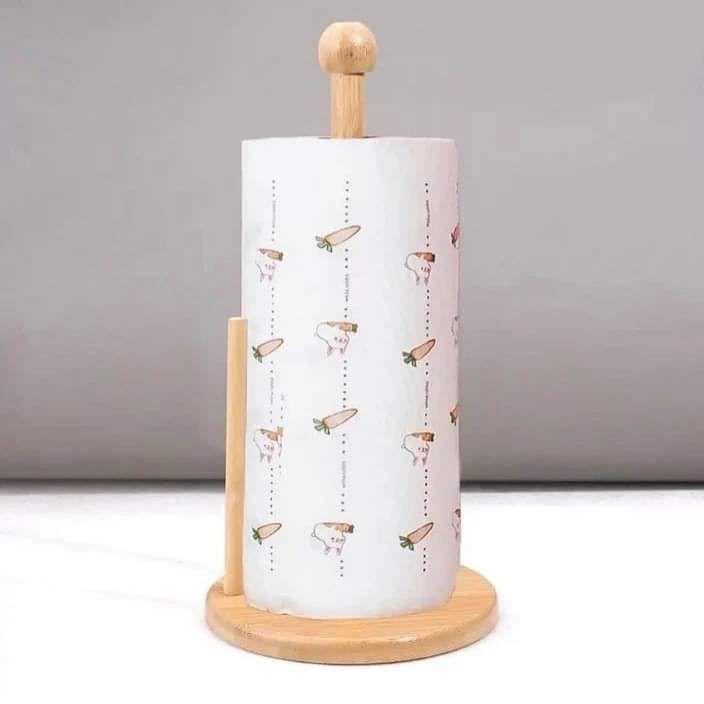 Bamboo Wood Tissue/Kitchen Towel Holder