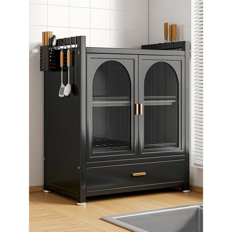 Minimalist Kitchen Countertop Dish Rack with Drawers