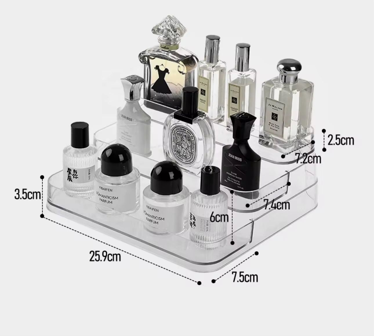 3 layer clear multipurpose display rack