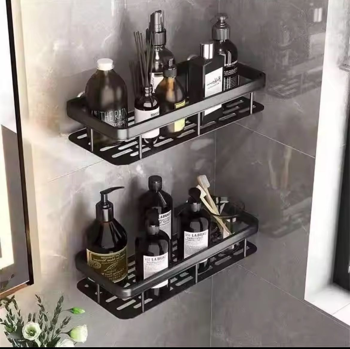 Rectangular Shelf with Adhesive Stickers