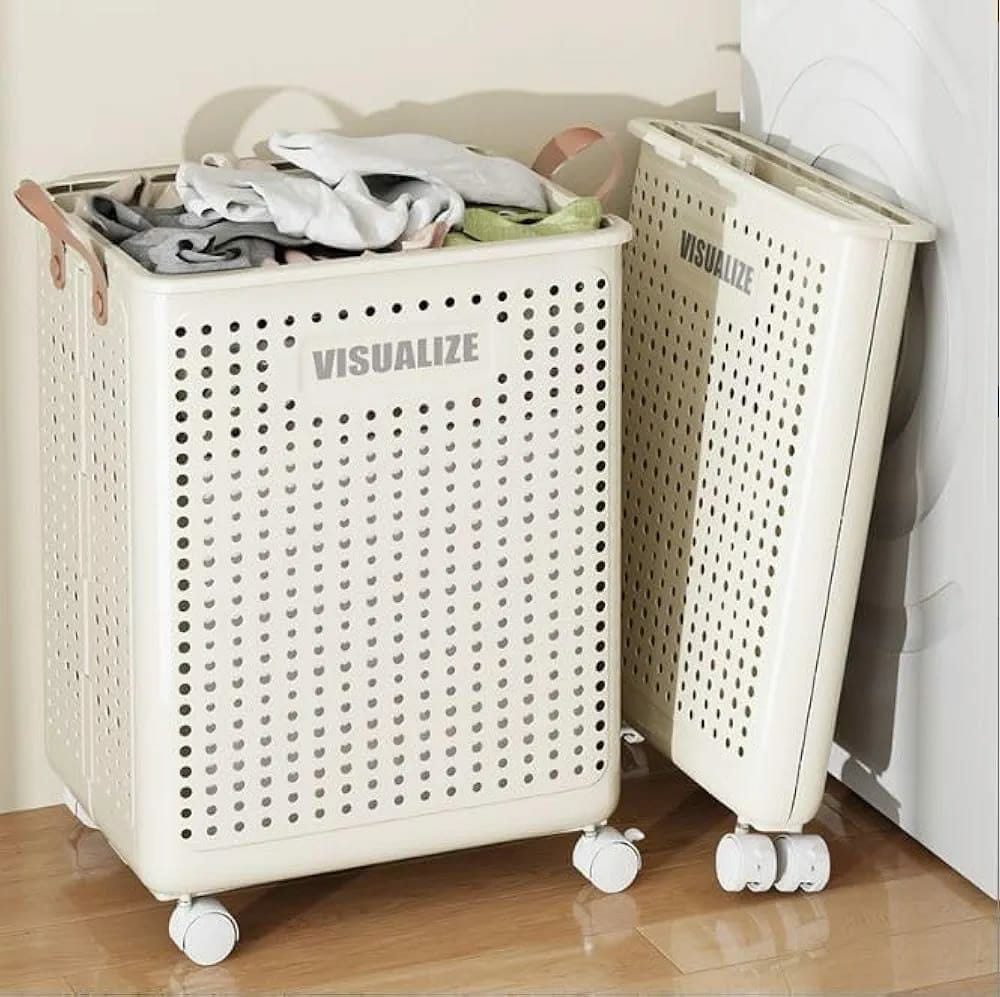 Foldable Multipurpose Hamper Basket With Wheels