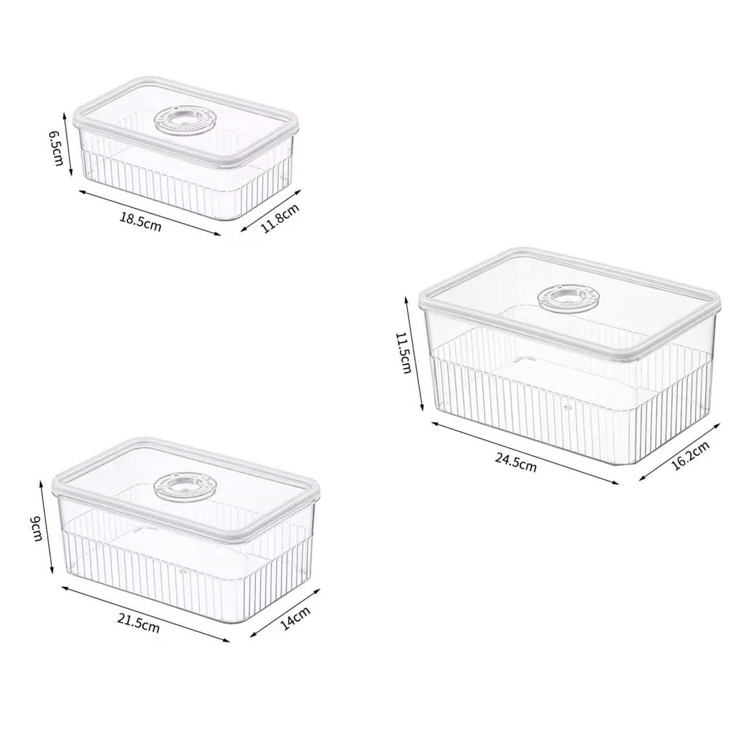 3pcs Set Acrylic Transparent fridge Organizers