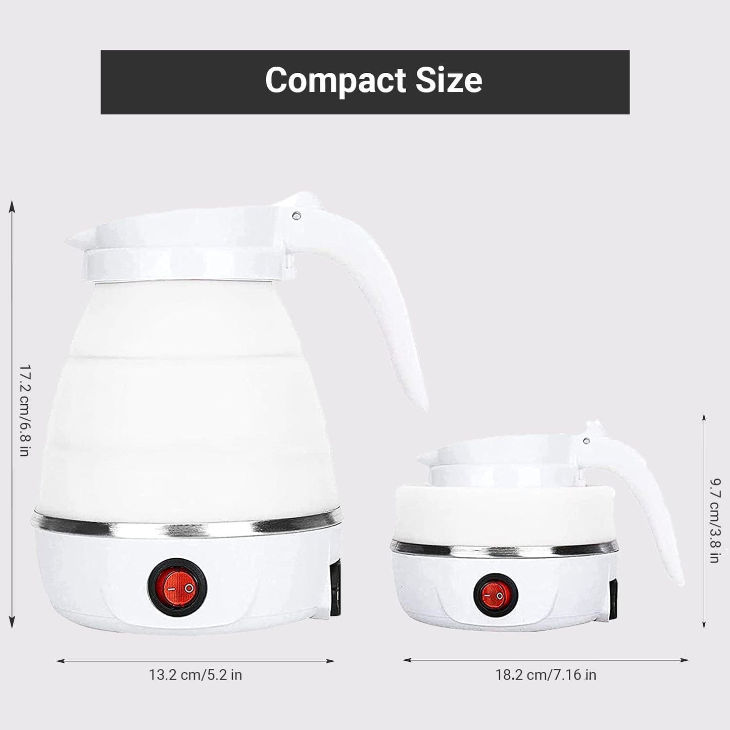 Foldable electric kettle with silicone body