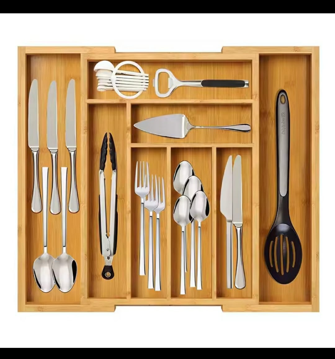 Multifunctional Bamboo Drawer Organizer