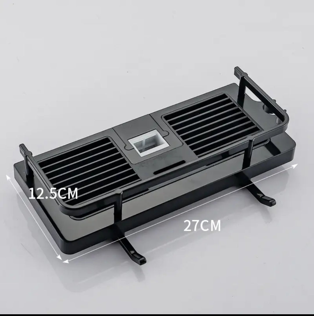 Rotating hook shower storage rack