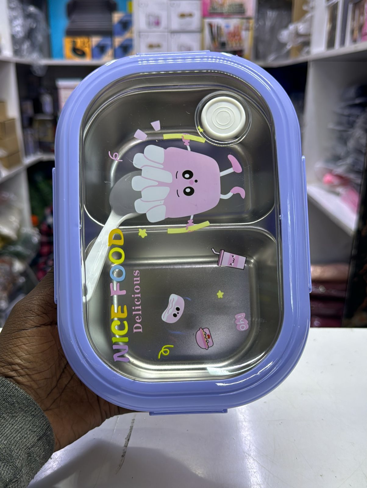 Bento lunch box with 2 compartment