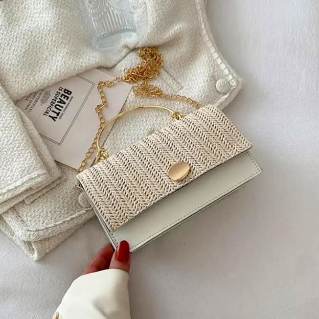 Straw plaited crossbody bag