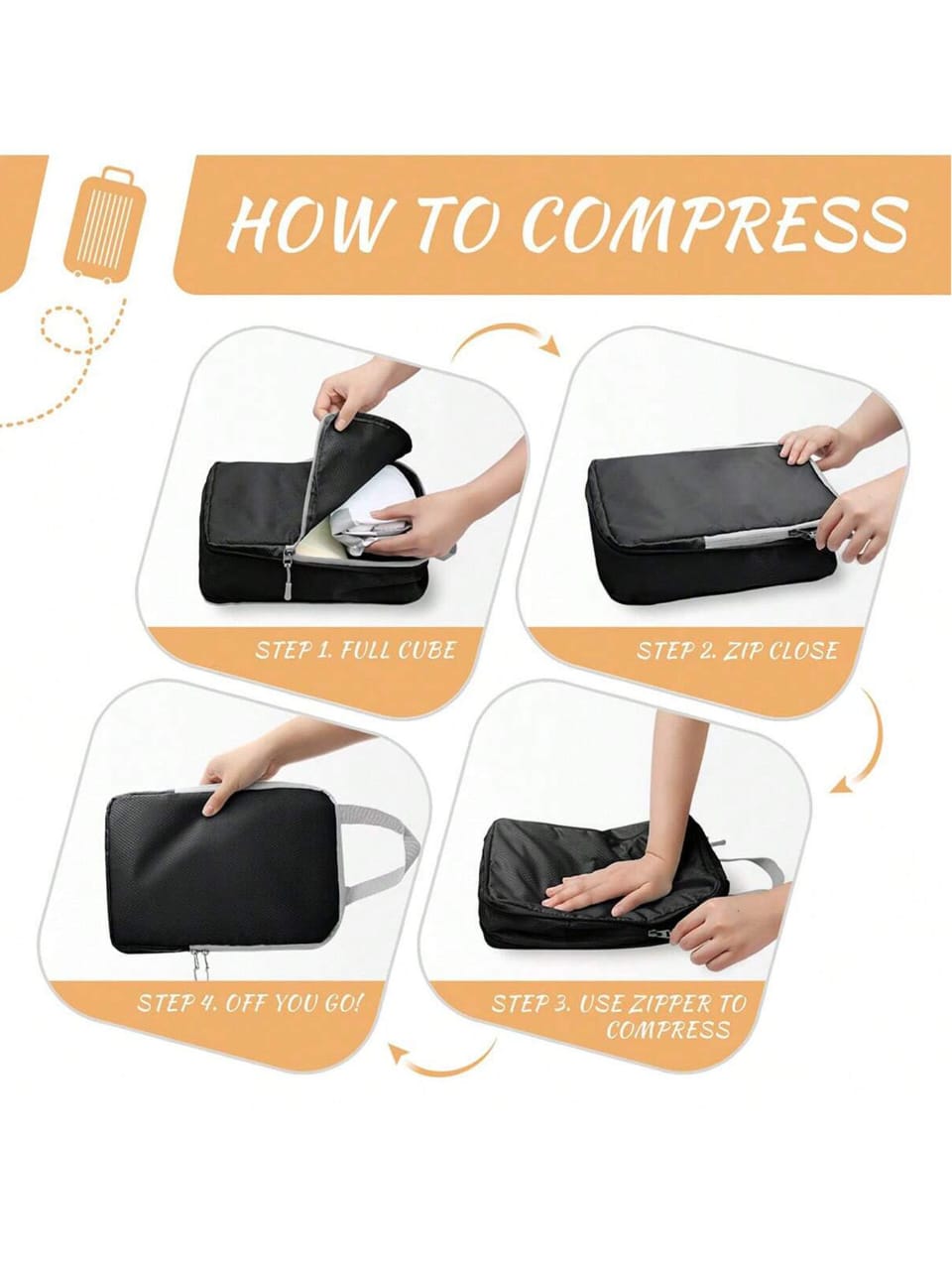 8pcs Set Compressible Packing Travel Storage Bags