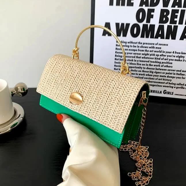 Straw plaited crossbody bag
