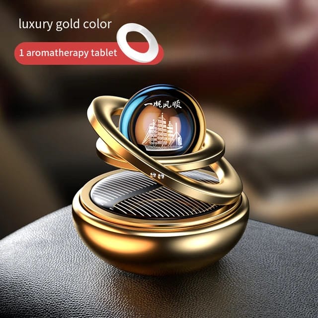 Solar Car Interior Dashboard Air Freshener Rotating Aromatherapy