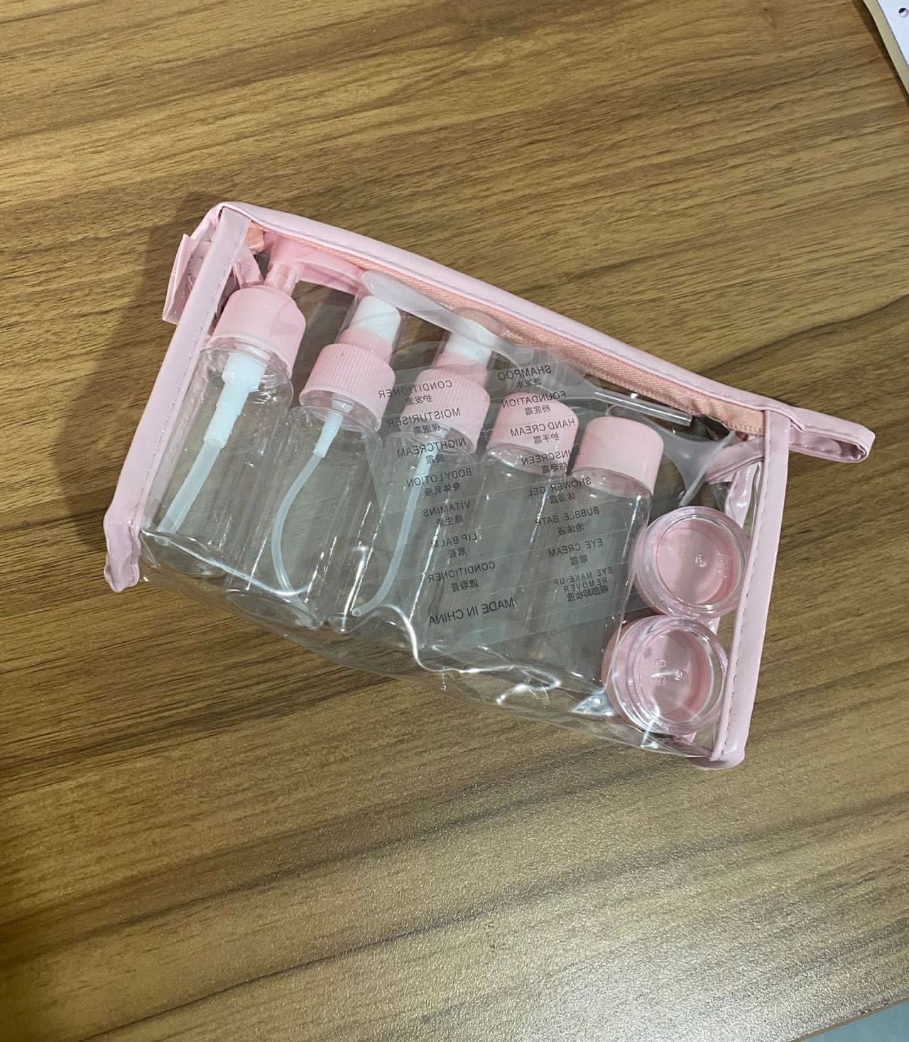 10pcs Set Refillable Travel Bottles Kit