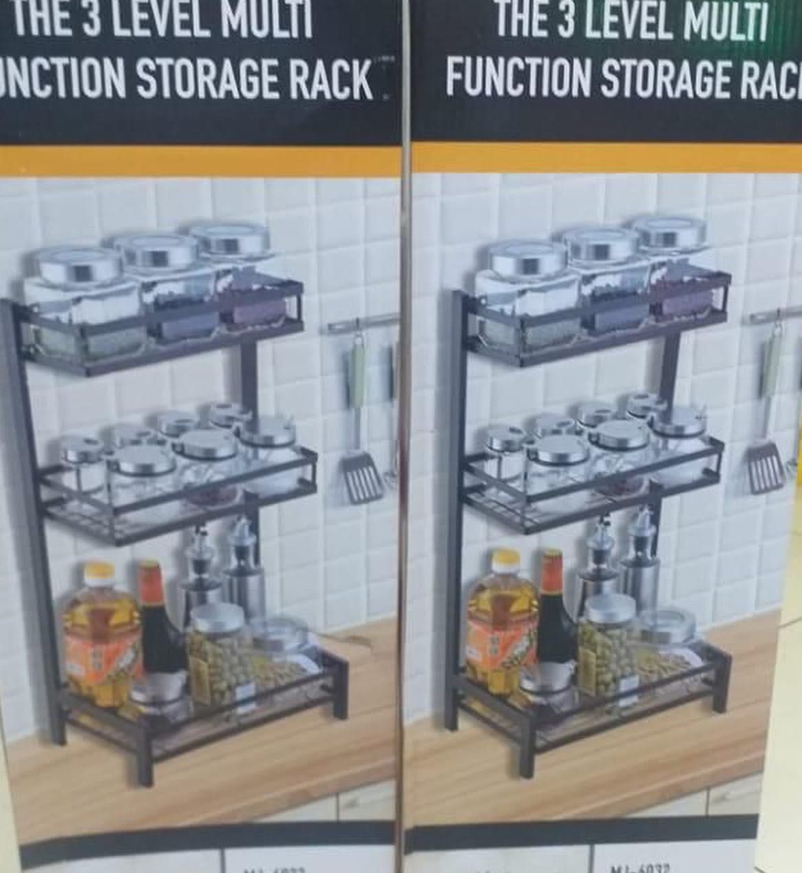 3-tier multifunctional spices storage rack