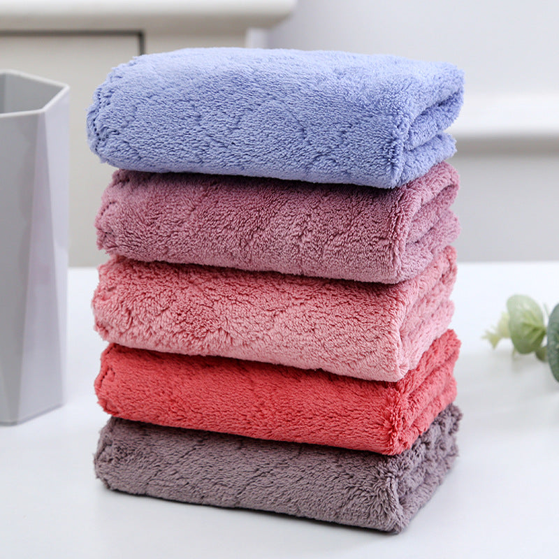 5Pcs Set Coral Fleece Dishcloth Hand Towel