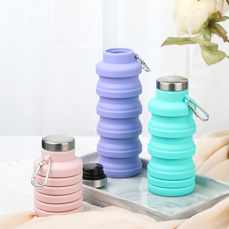 Foldable silicone water bottles