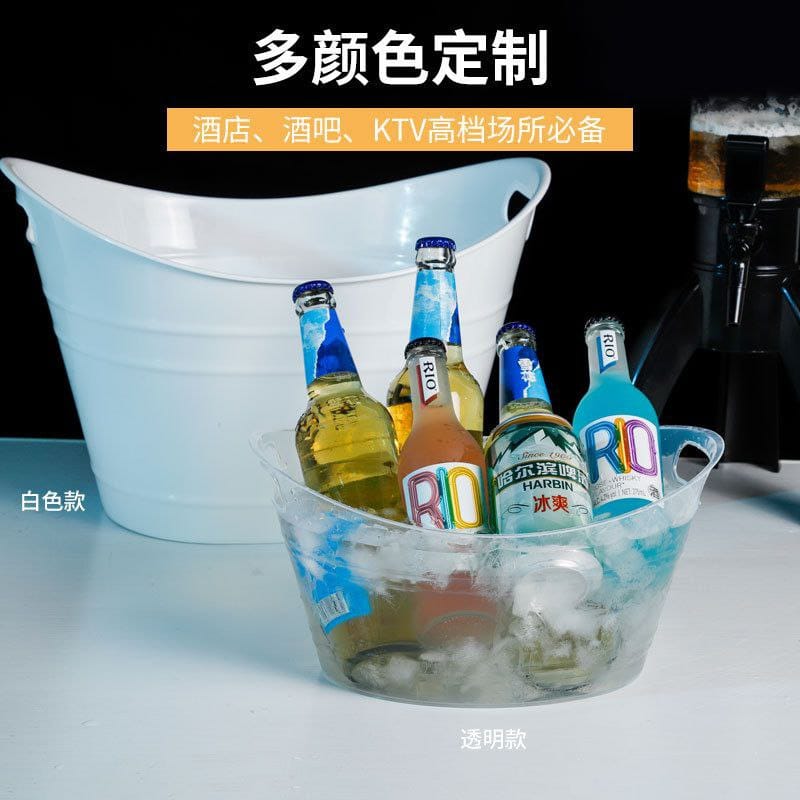 Large capacity white ice bucket