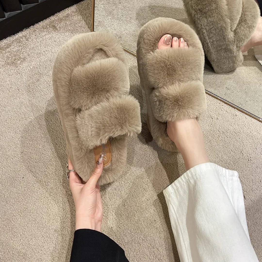 Fluffy Platform Sandals