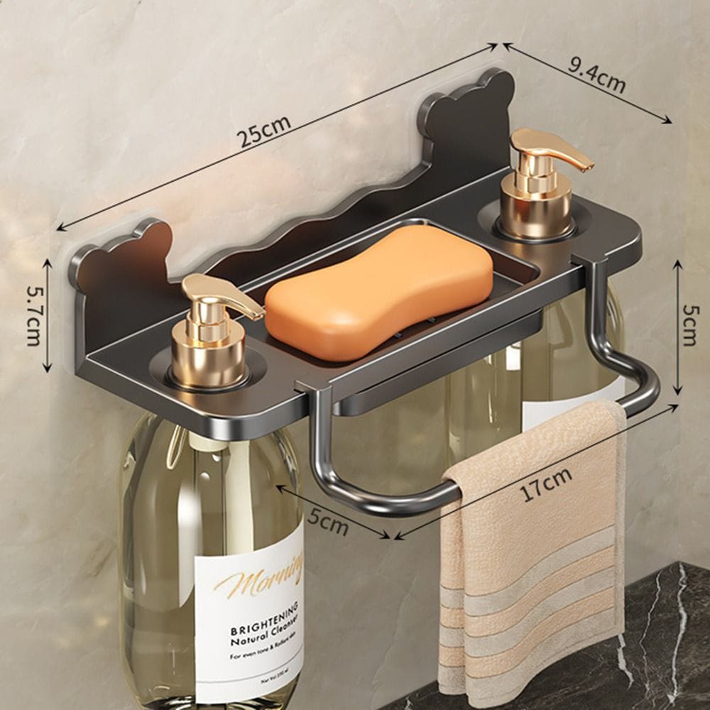 Wall mounted punch free soap holder/ghower gel rack
