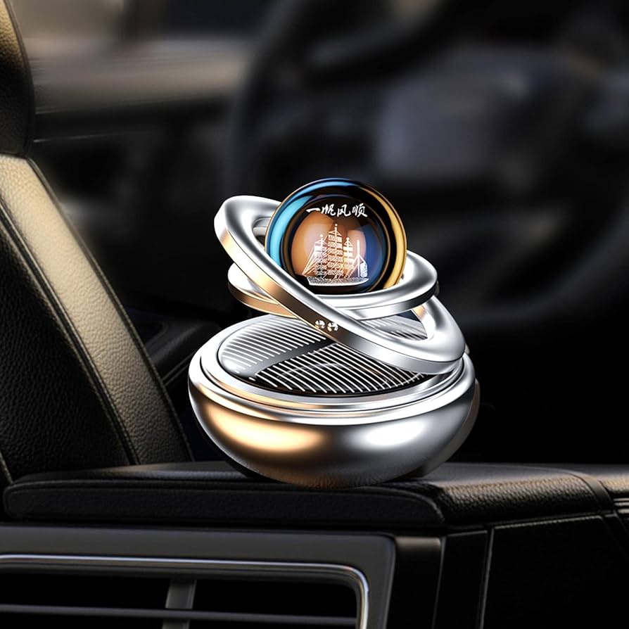 Solar Car Interior Dashboard Air Freshener Rotating Aromatherapy