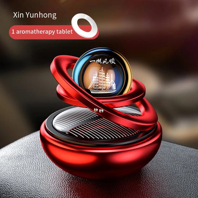 Solar Car Interior Dashboard Air Freshener Rotating Aromatherapy