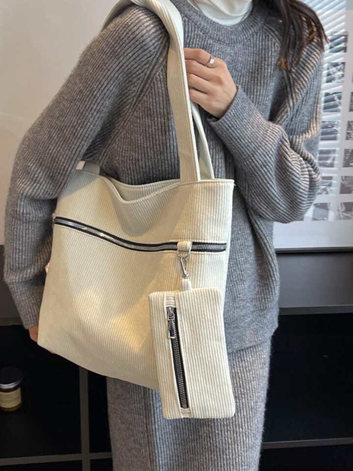 Casual corduroy shoulder Bag