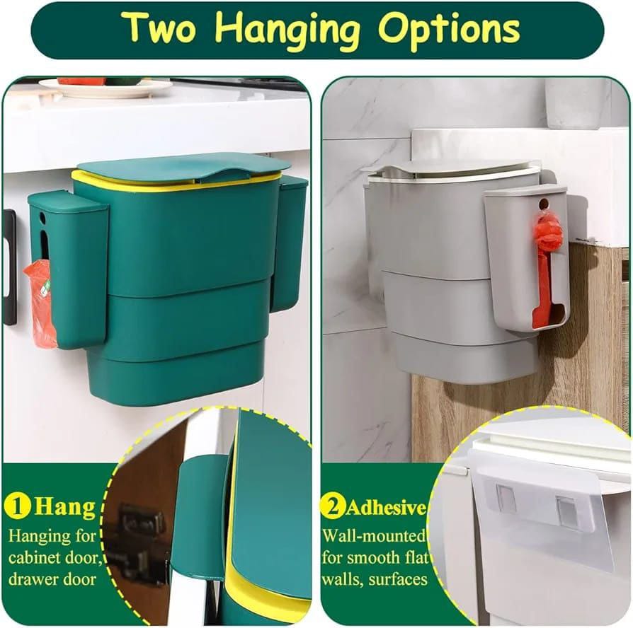 Foldable Kitchen Hanging Dustbin with 2 Trash Bags