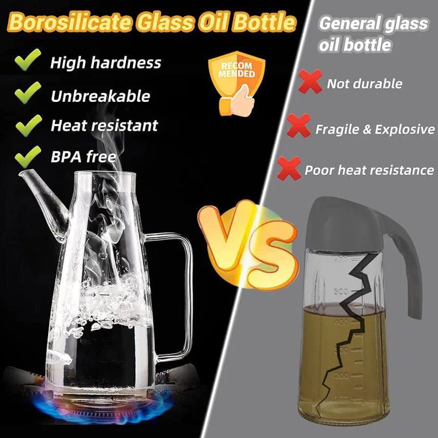 High Borosilicate Glass Oil Bottle with Silicone Base
