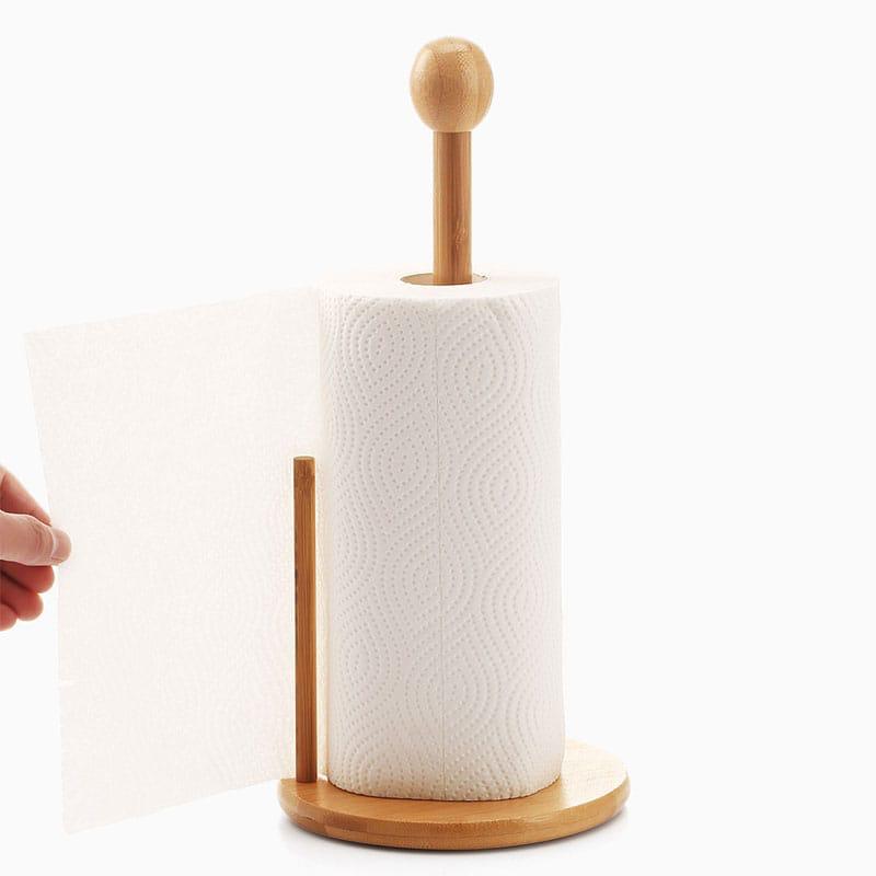 Bamboo Wood Tissue/Kitchen Towel Holder
