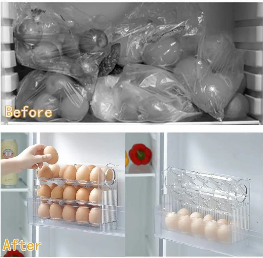 Transparent flip egg box