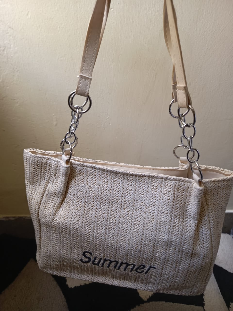 Retro Straw Woven Summer Tote Bag