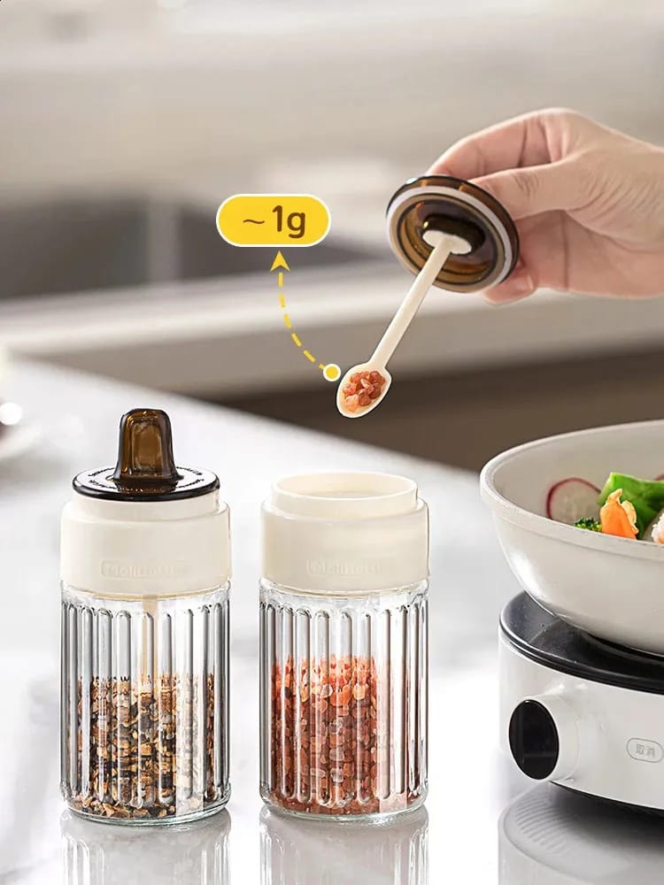 Stripped Seasoning Glass Jars