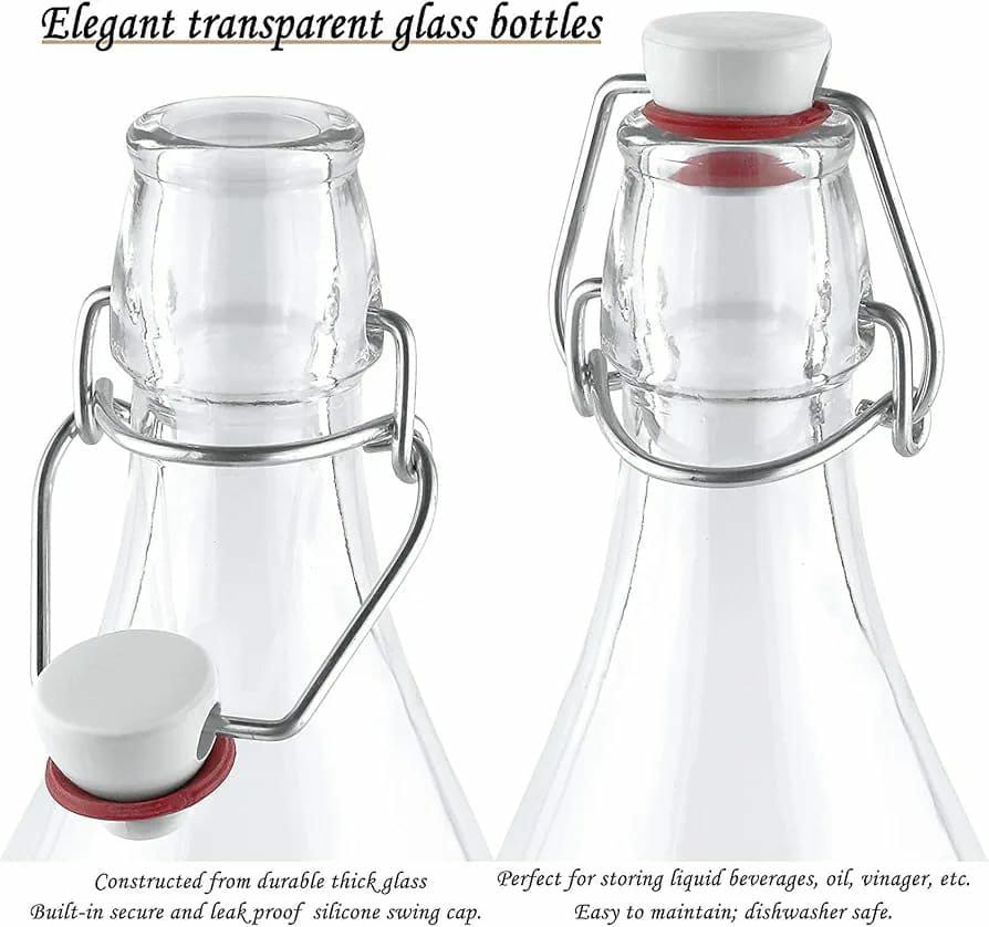 Swing top glass bottles
