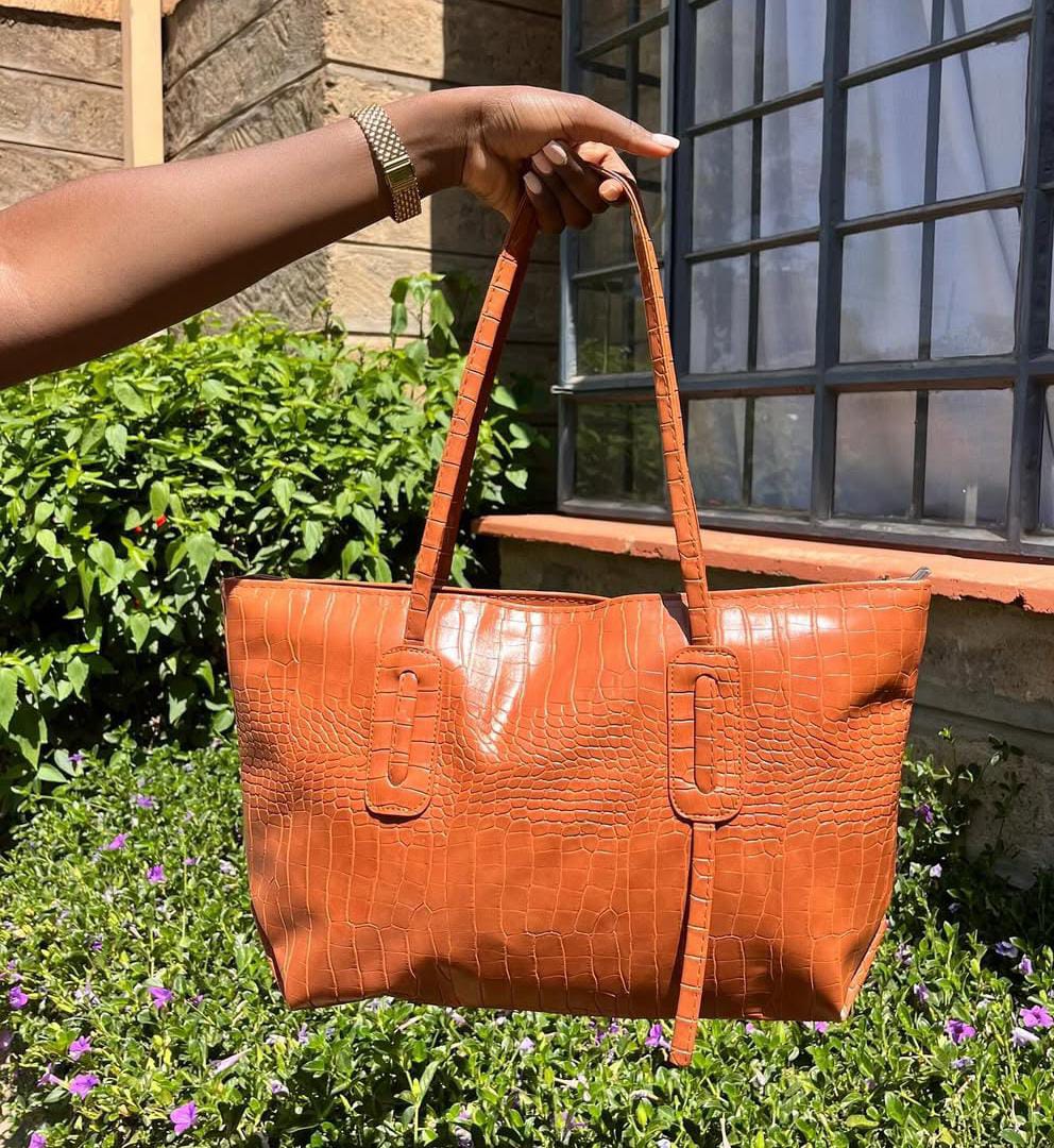 Crocodile pattern leather handbags