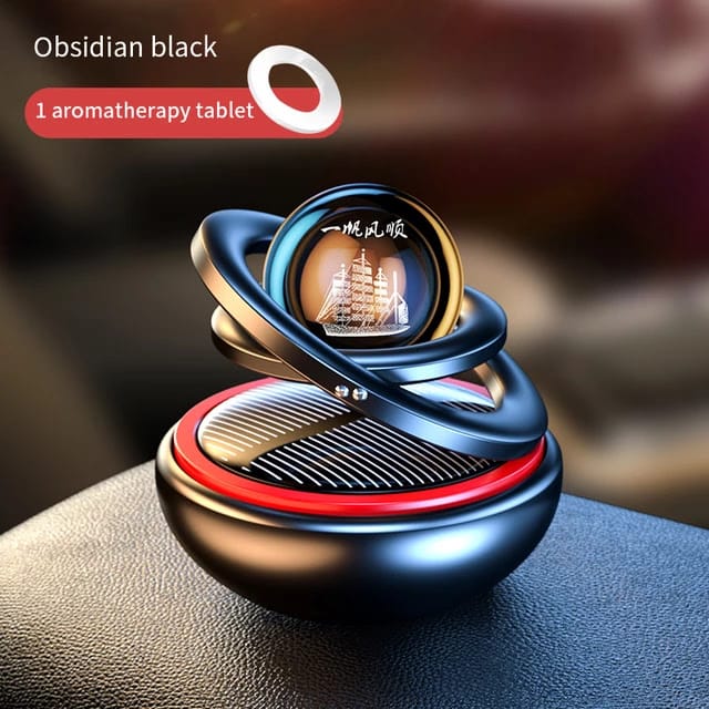 Solar Car Interior Dashboard Air Freshener Rotating Aromatherapy