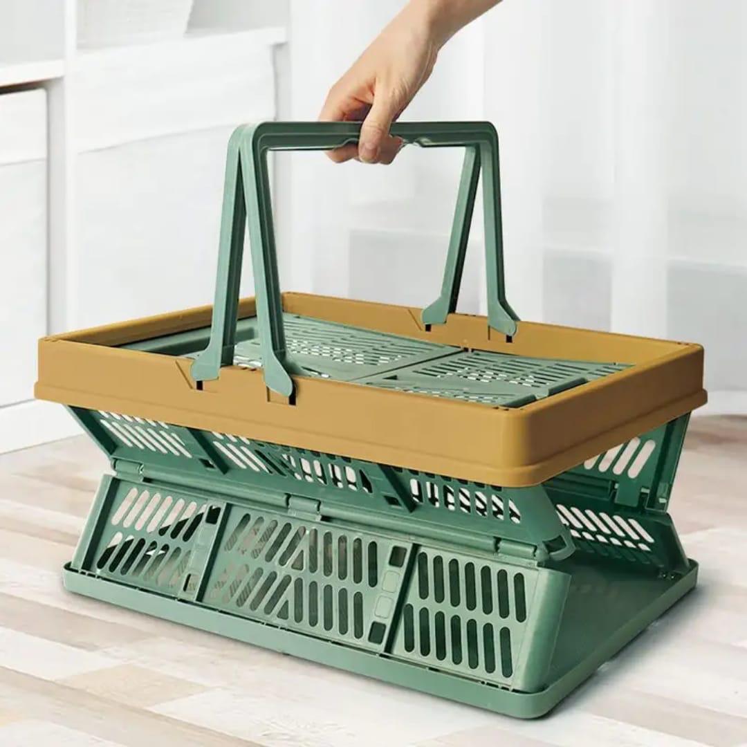 Large foldable/Collapsible multifunctional stackable basket with handles