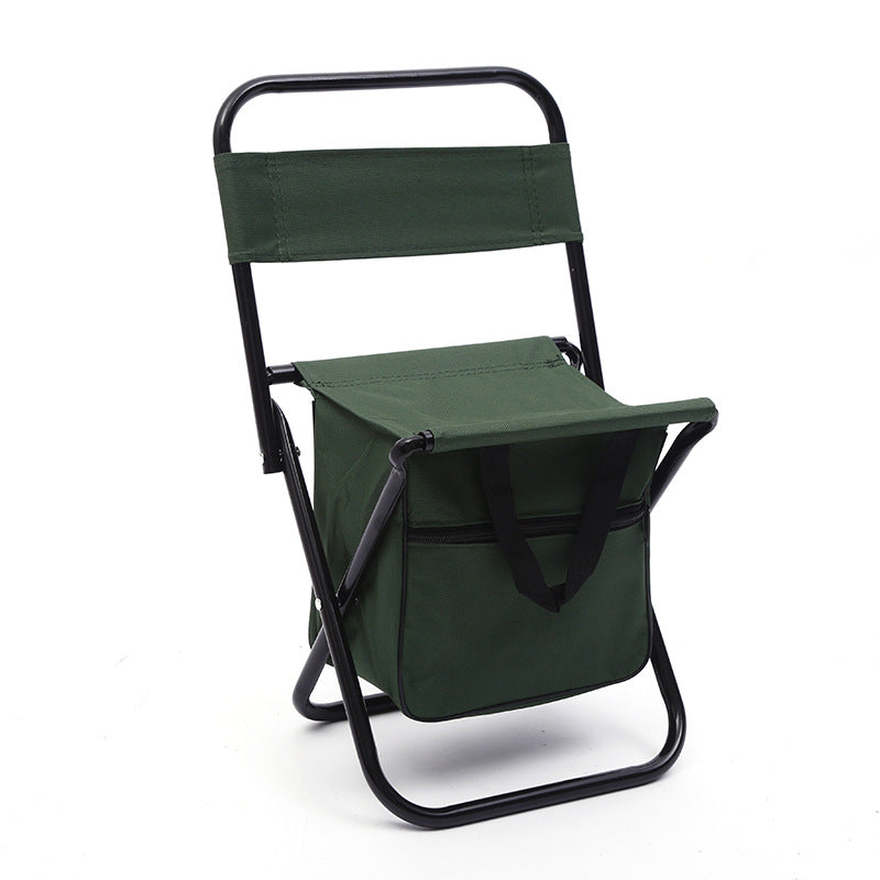 Foldable camping chair with storage pouch