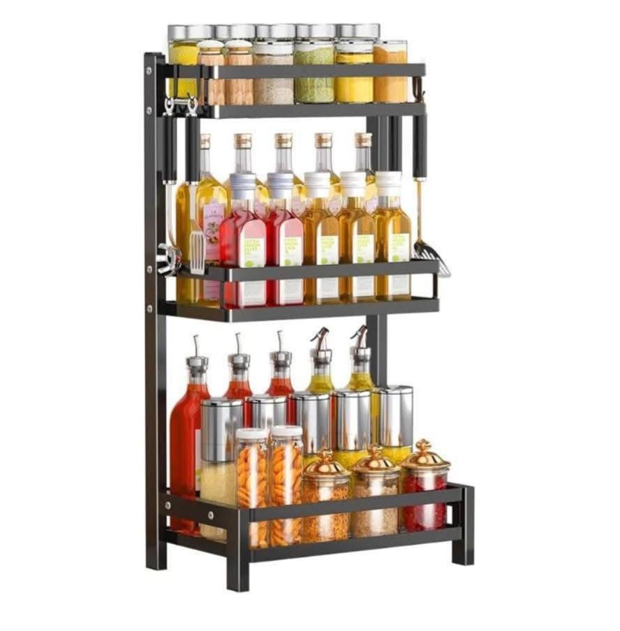 3-tier multifunctional spices storage rack